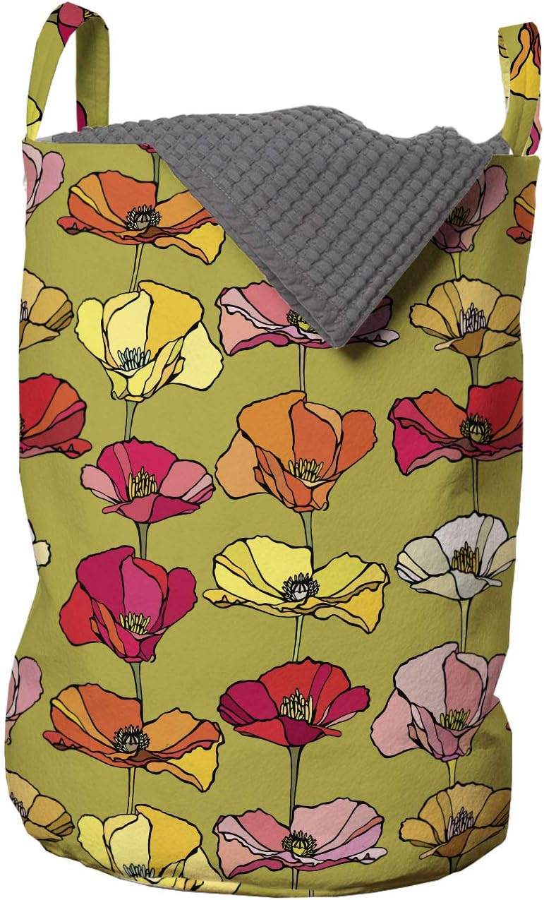 Ambesonne Poppy Flower Laundry Bag
