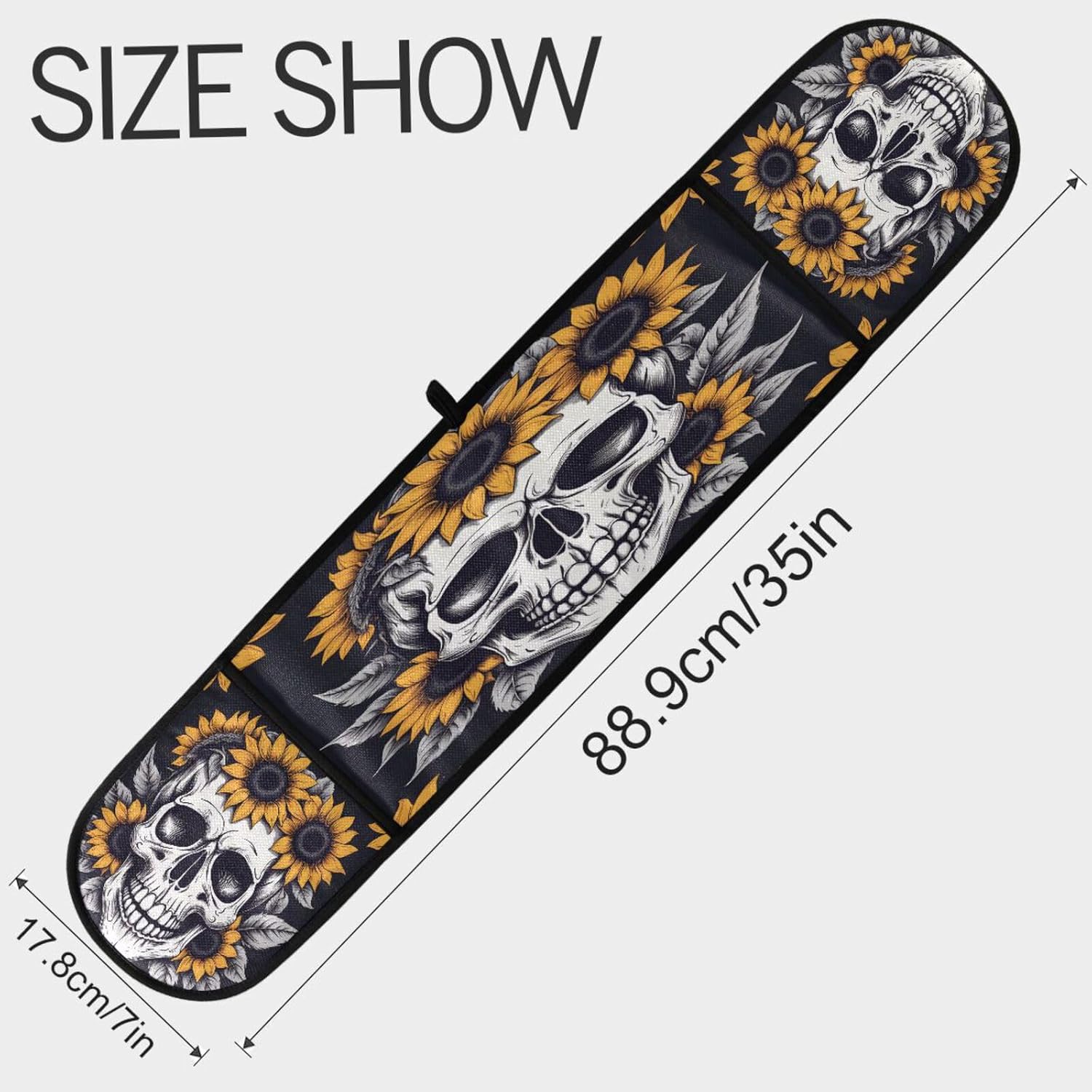 Halloween Skeleton Sunflower Oven Mitt Potholder Heat Resistant Over-the-Shoulder Design