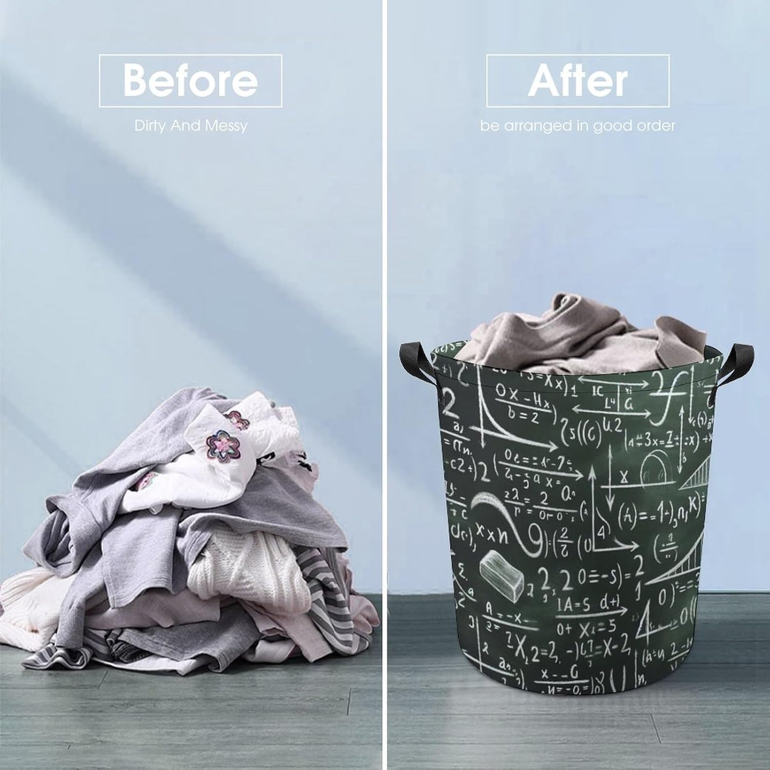 Maths Equation Vintage Collapsible Laundry Basket
