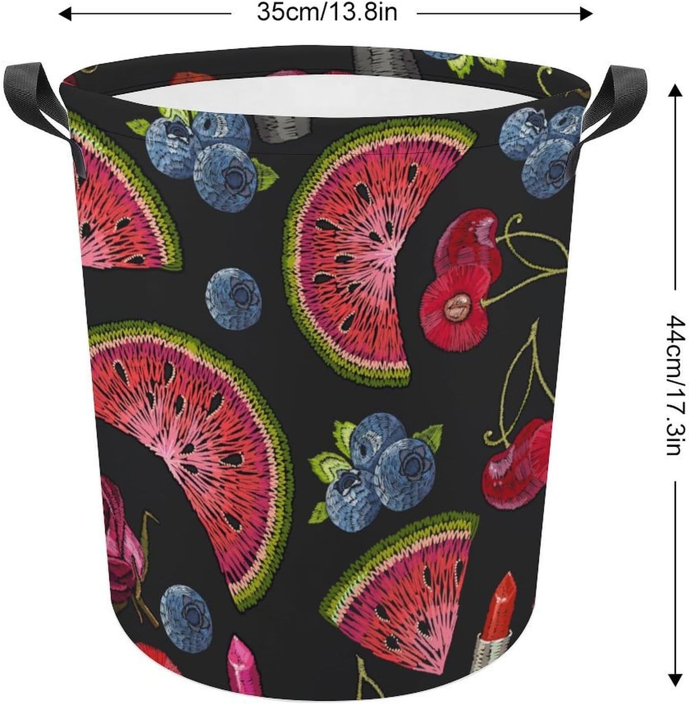 Cherry Watermelon Laundry Basket Durable Collapsible Hanger for Family Travel
