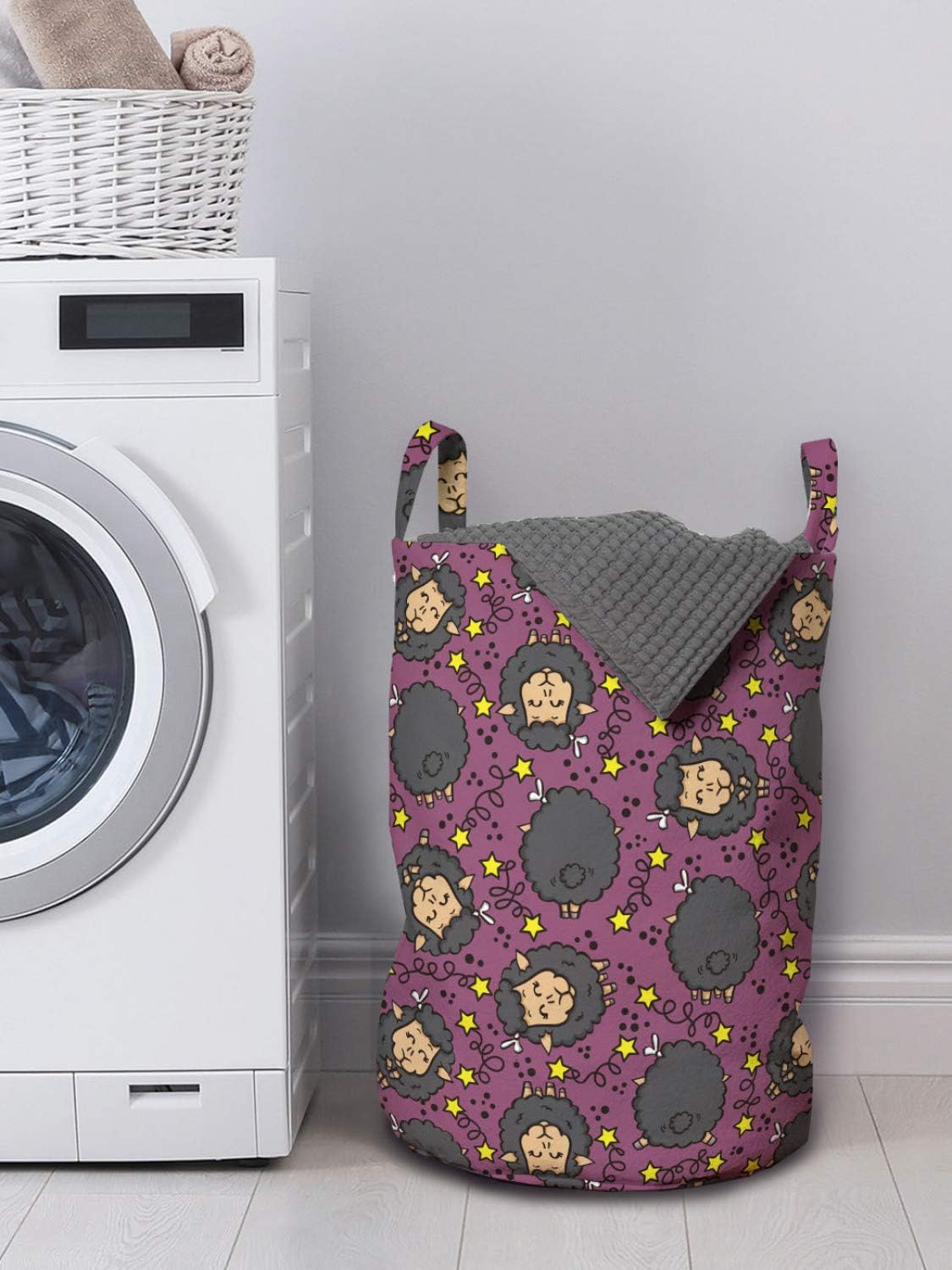 Cheerful Sheep Laundry Bag for Laundromats