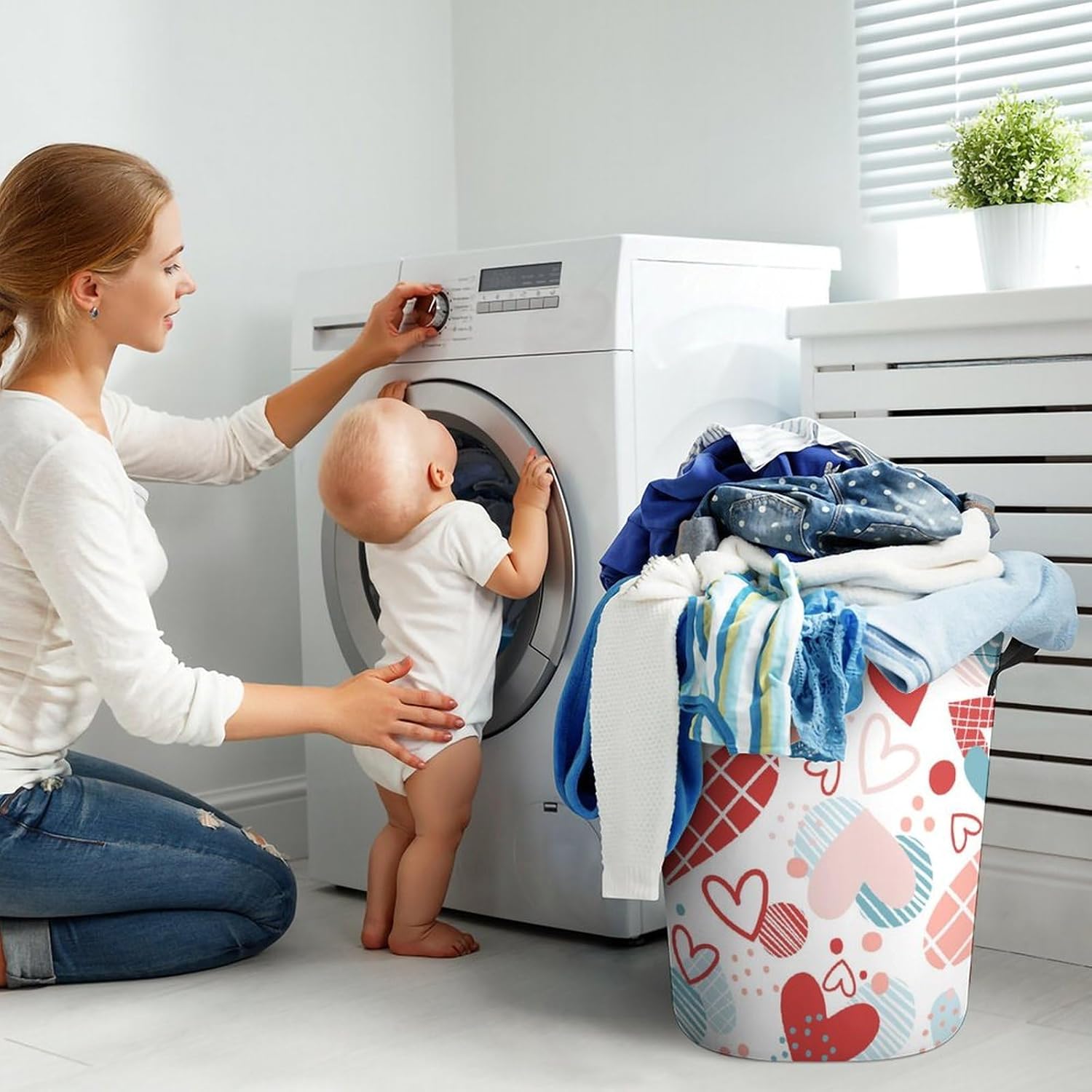 Meiko Hearts Cute Dot Laundry Hamper