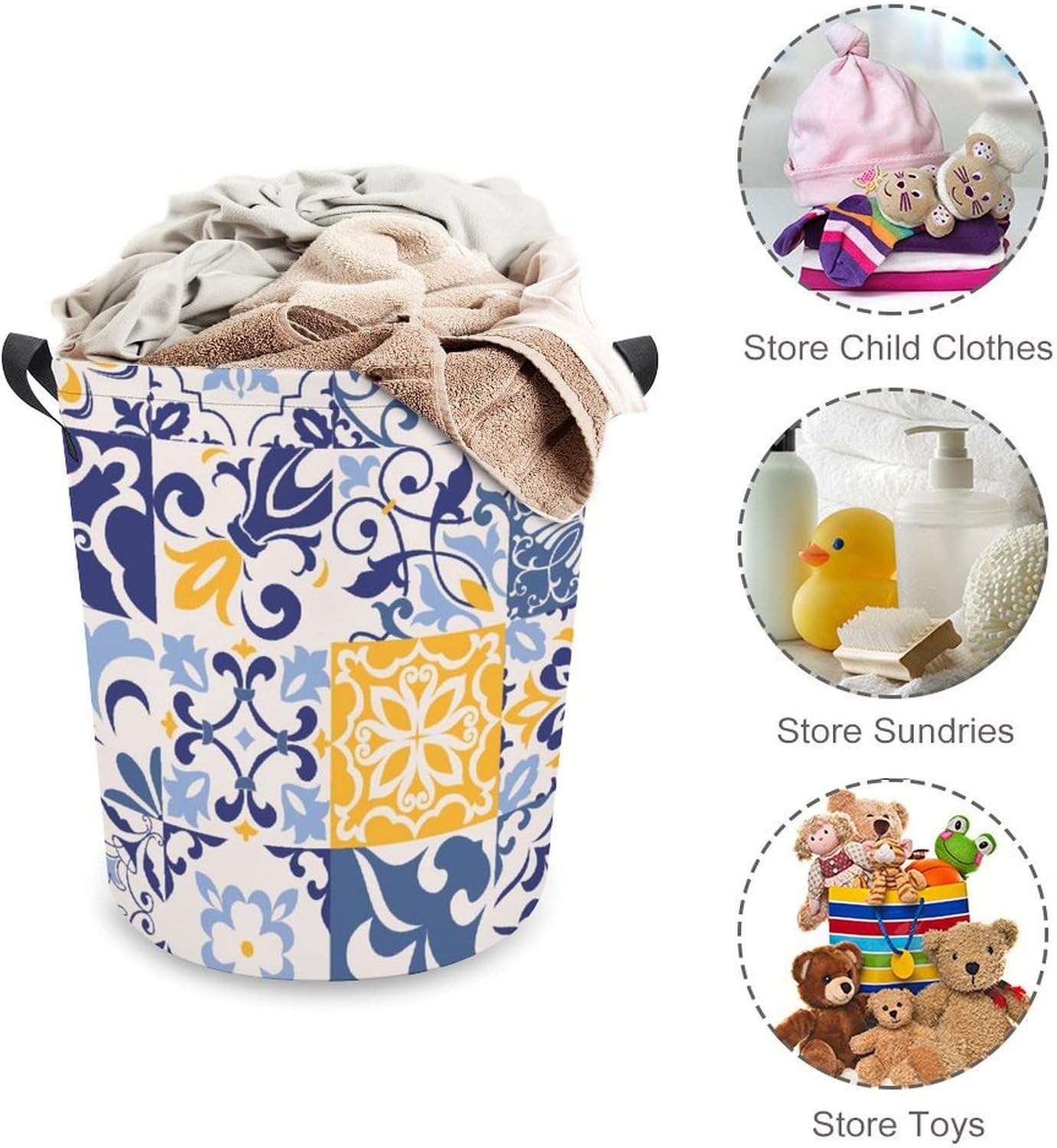 MEIKKO Talavera Ethnic Folk Laundry Basket