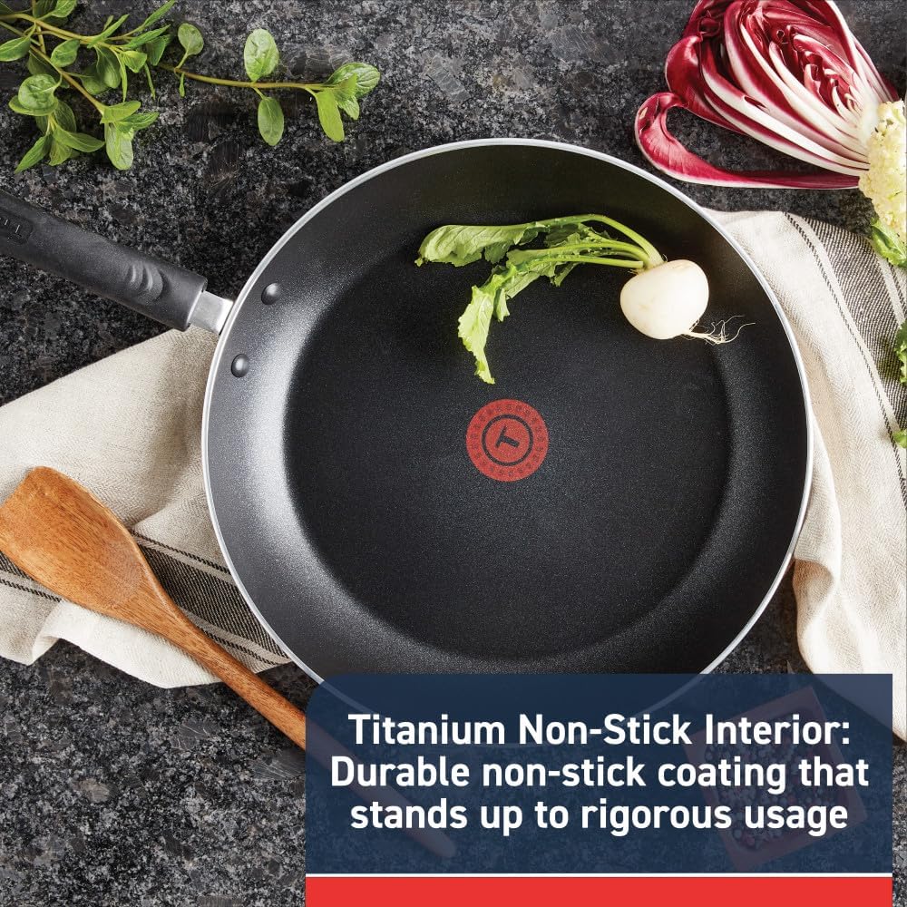 Secure Non-Stick Cooking Experience with 12-Piece titanium-coated Cookware Set