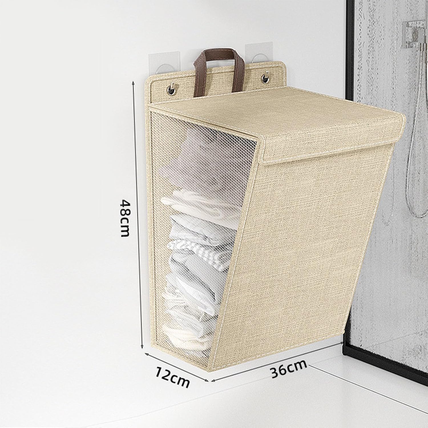 Wall Mounted Foldable Laundry Basket with Handles for Bedroom