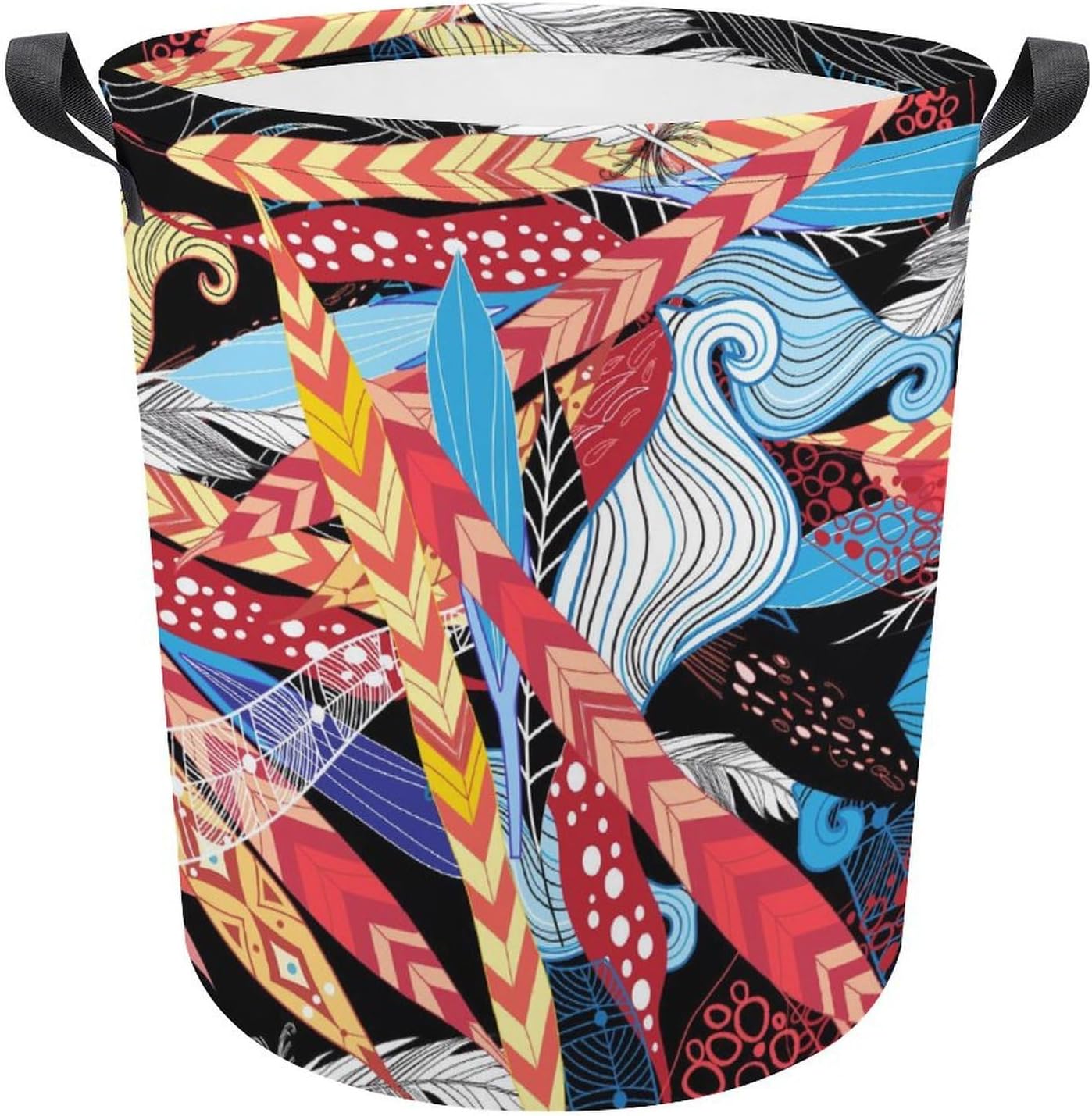 Meiko Leaves FEATHERS embellished Vintage Laundry Hamper
