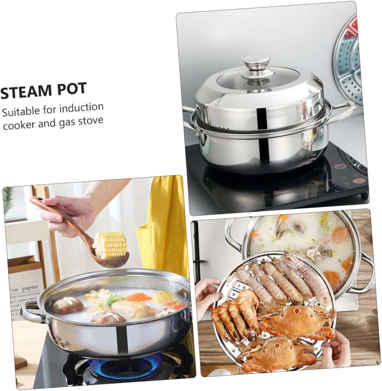 Ice-Ready Multi-Functional Stainless Steel Steamer Pot