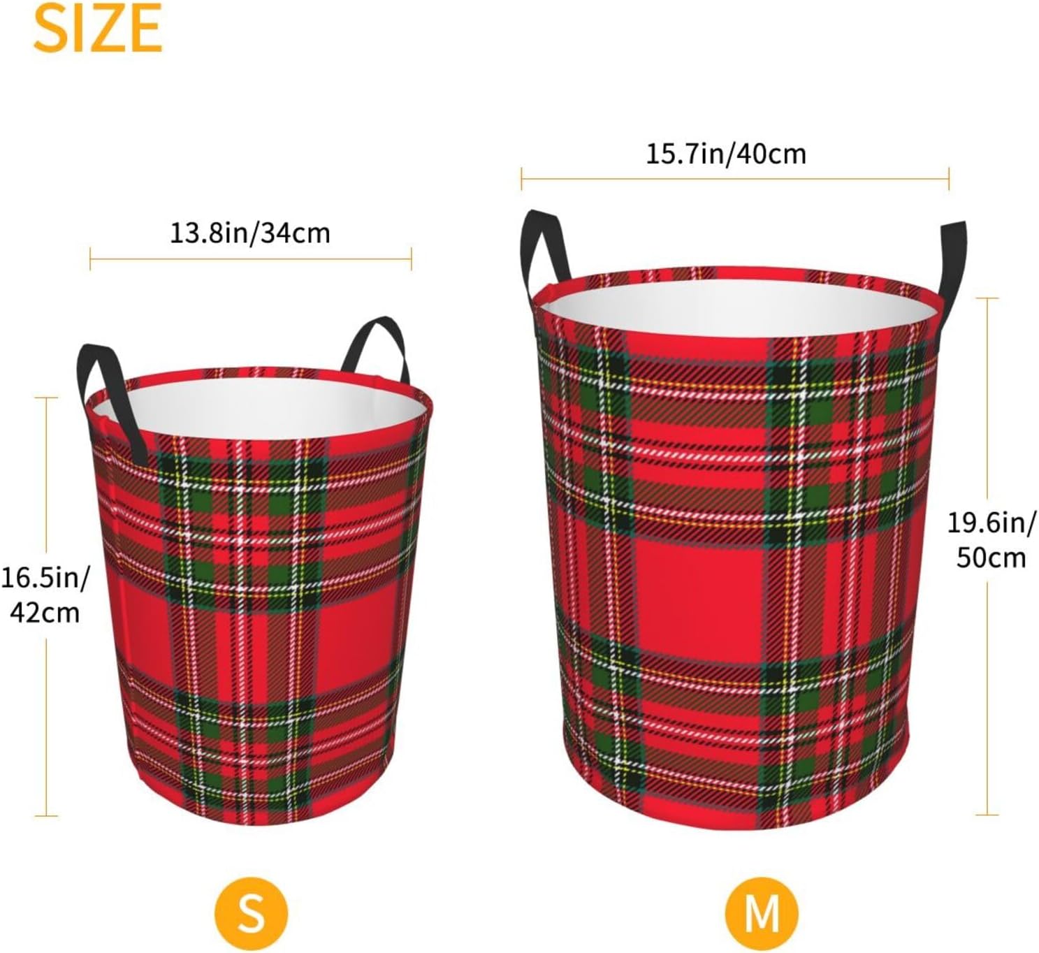 Christmas Plaid Folding Laundry Basket