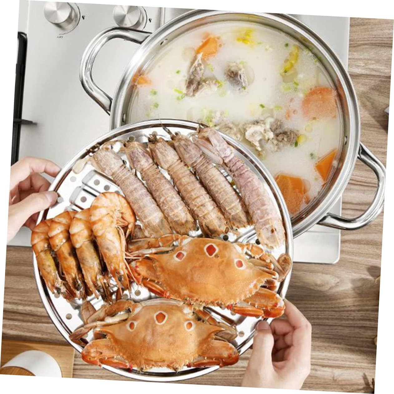 Ice-Ready Multi-Functional Stainless Steel Steamer Pot