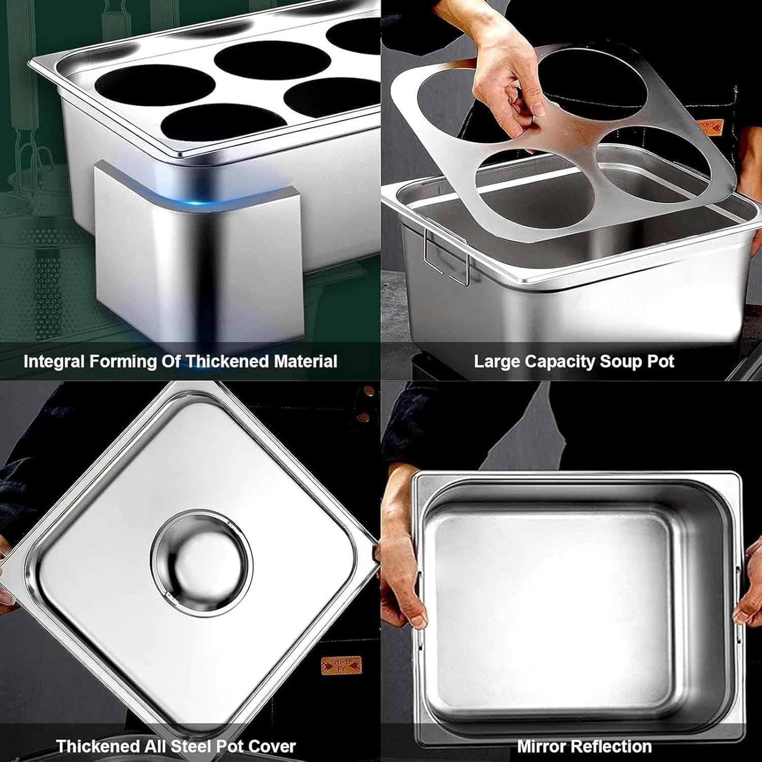 UNbit 6 Holes Pasta Cooker Set Stainless Steel