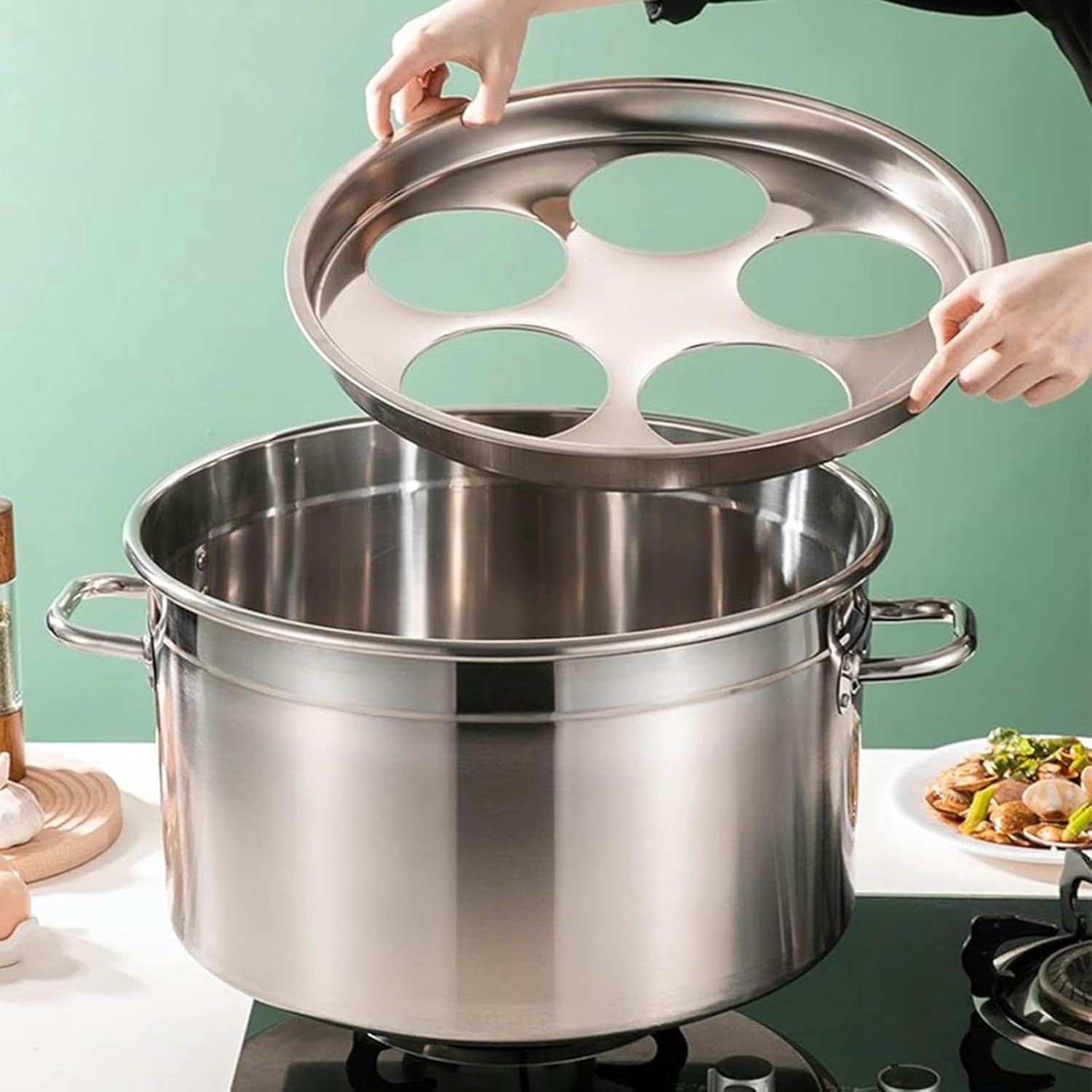 Bingwang 5 Hole Pasta Cooker Set with Strainer Basket