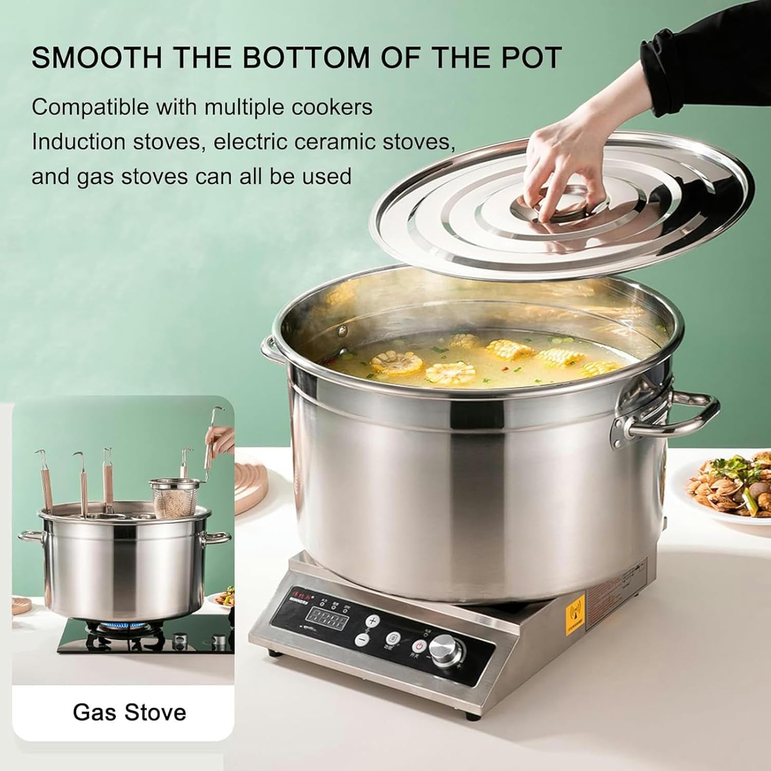 Heavy Duty Stainless Steel Pasta Pot with Strainer Basket