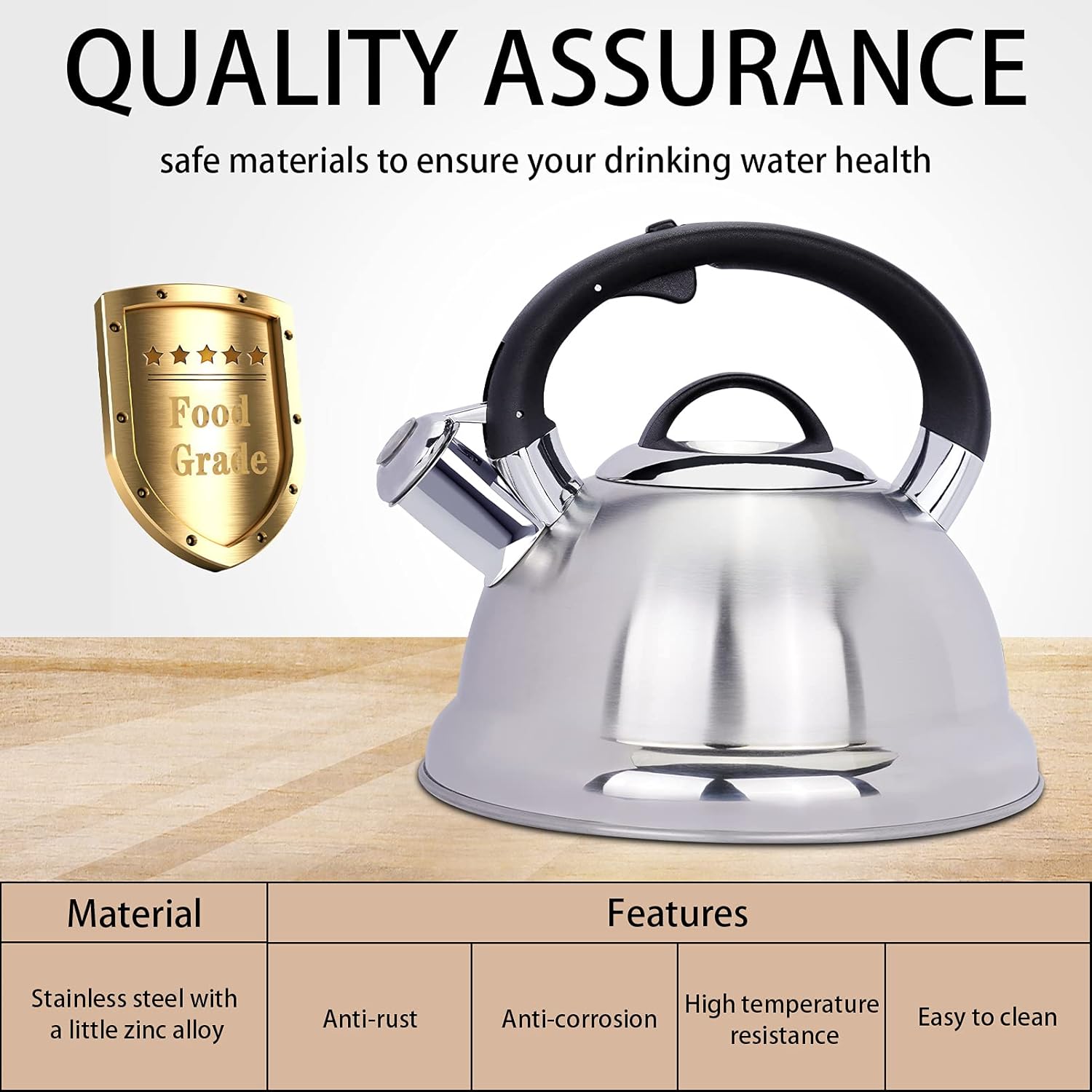 25 Quart Ergonomic Whistling Tea Kettle