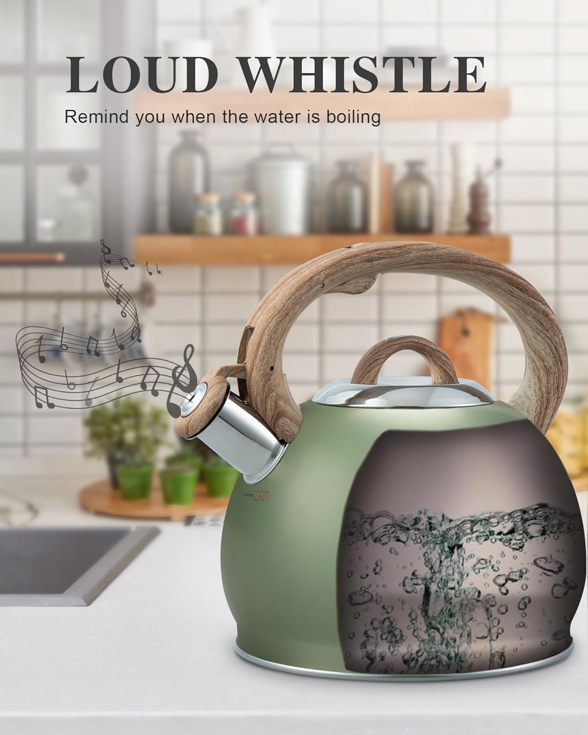 Hauce Radio 27 Quart Stovetop Whistling Tea Kettle