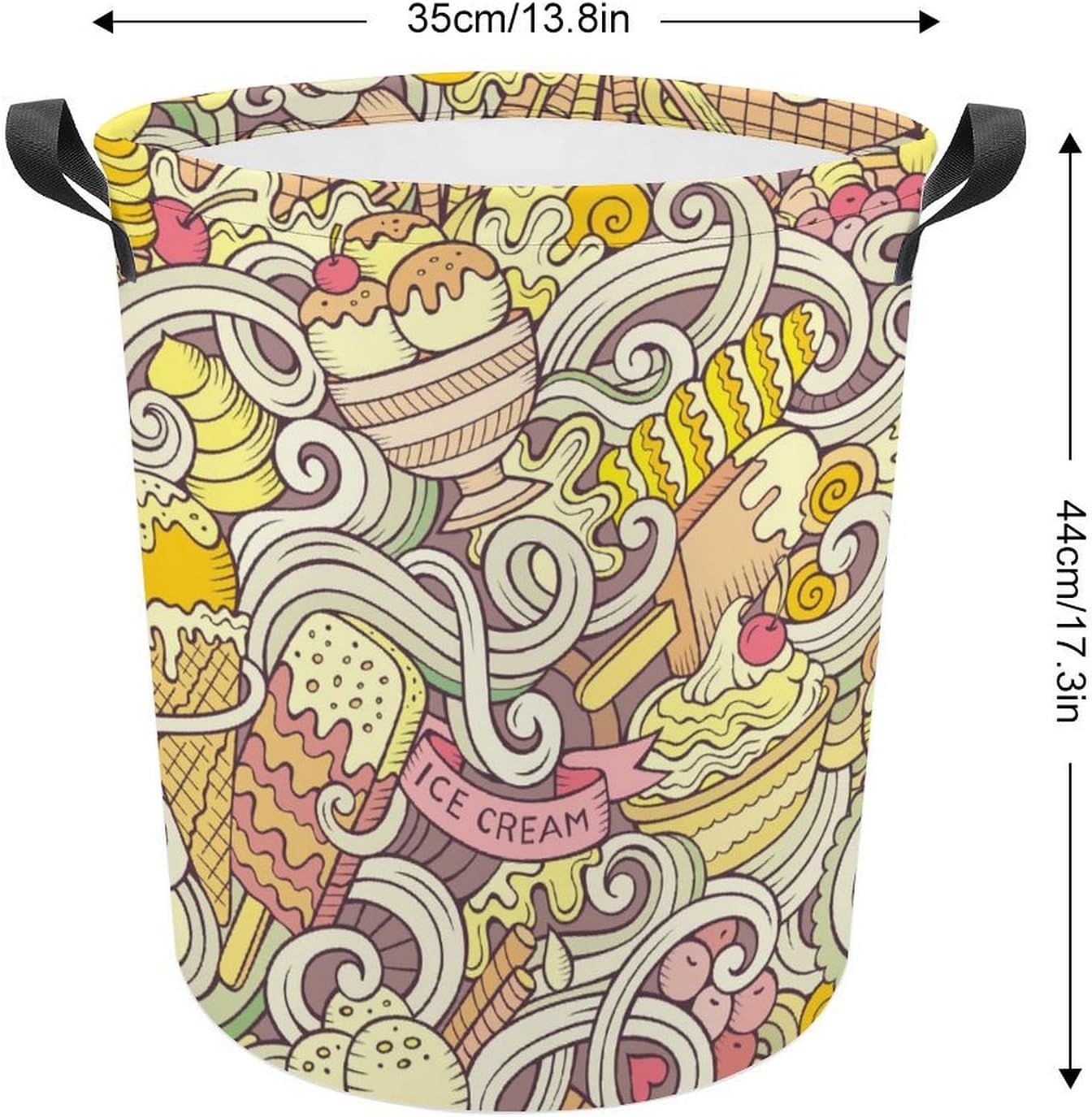 MEIKKO Cartoon Retro Ice Cream summer laundry hamper