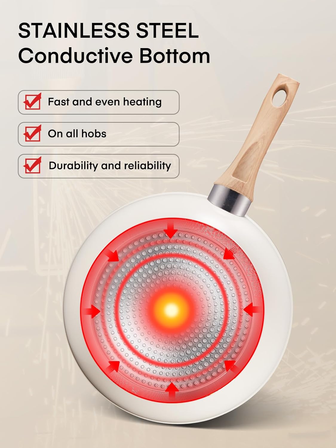 15PCS Non-stick Cookware Set for Induction Cooking