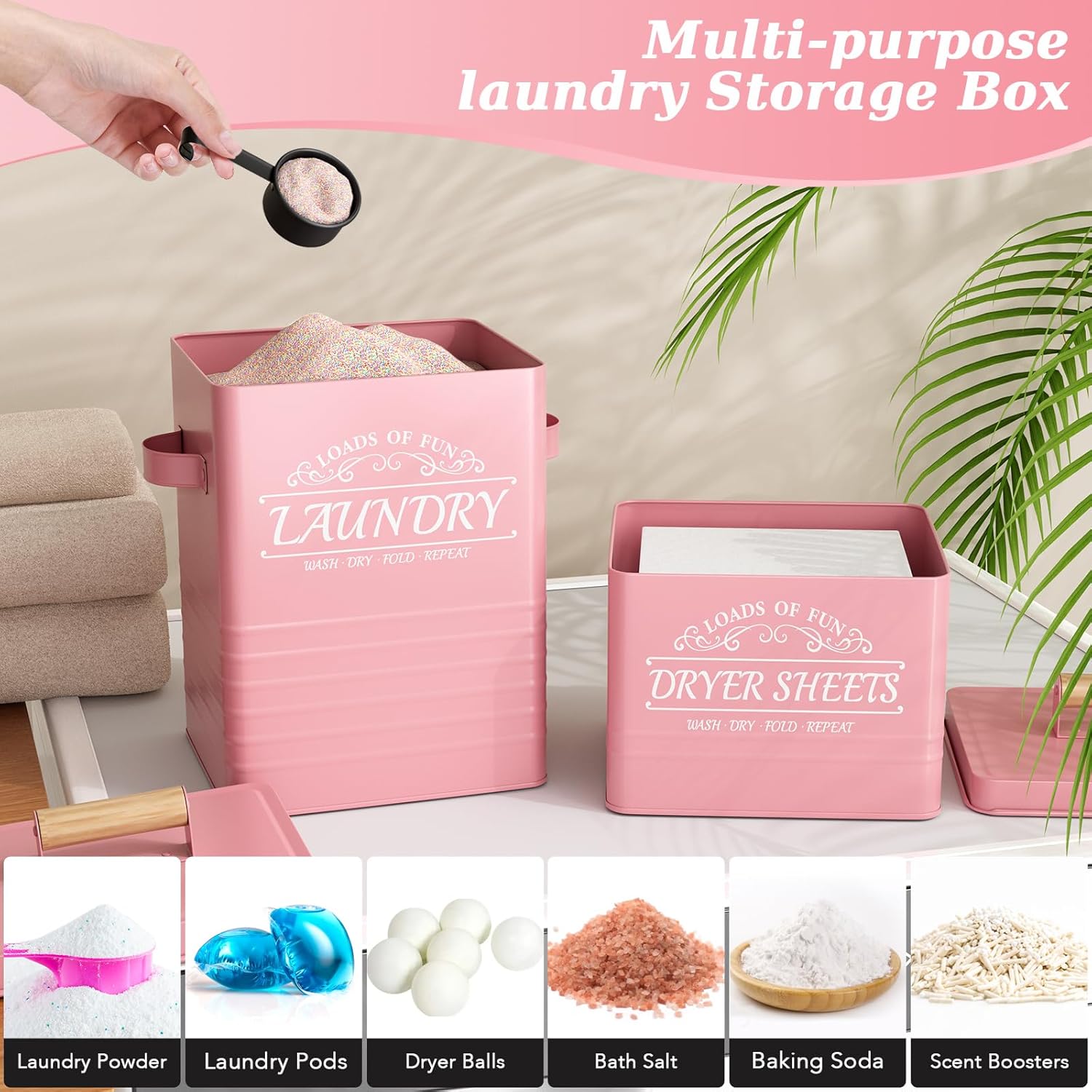 Metal Farmhouse Laundry Storage Set