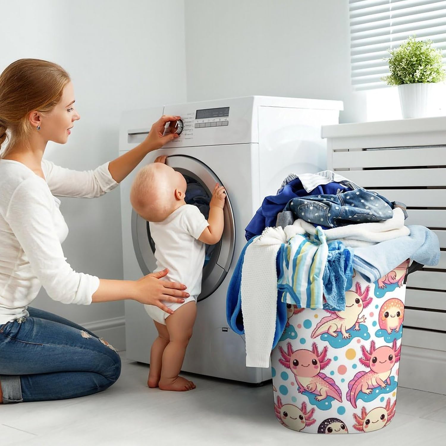 Cute Cartoon Laundry Hamper for Dorms Beds and More