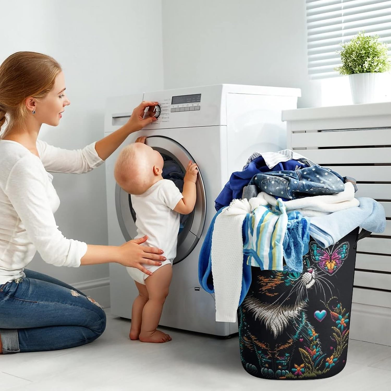 Waterproof Collapsible Laundry Basket for Home Kitchen