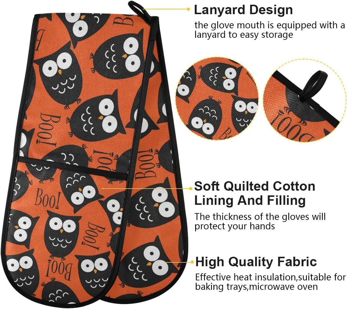 Halloween Owl BOO Double Oven Mitt