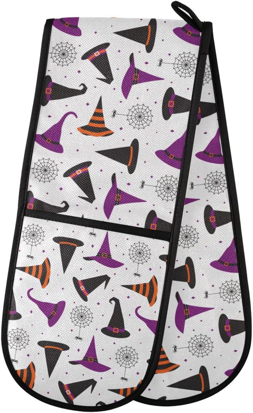 Susiyo Double Oven Mitts Halloween Witch Hats Heat Resistant 1