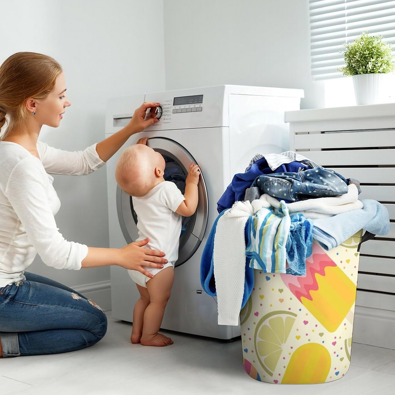Lemon Ice Cream Laundry Hamper
