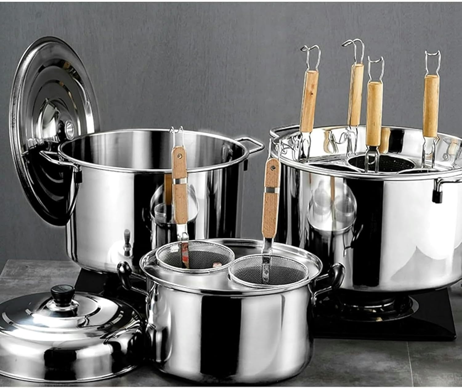 Stainless Steel 3 Holes Pasta Cooker