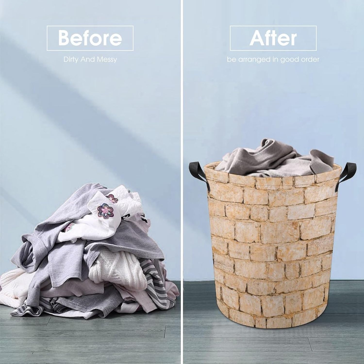 Old Stone Wall Blocks Storage Basket