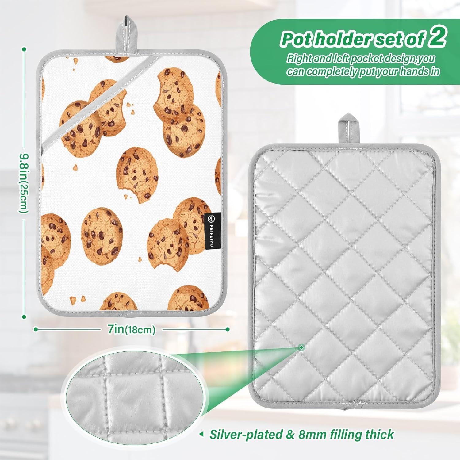 Kcldeci 2Pack Heat Resistant Oven Mitts Potholders 1