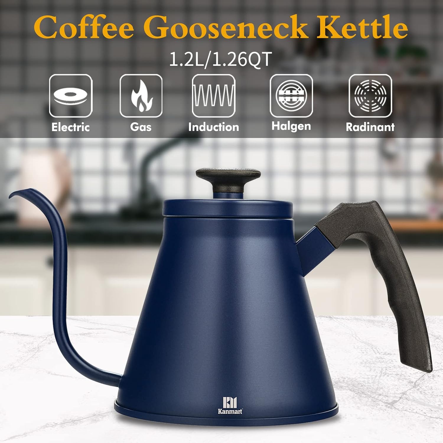 Kanmart - Premium Gooseneck Pour Over Coffee Kettle for Home Use