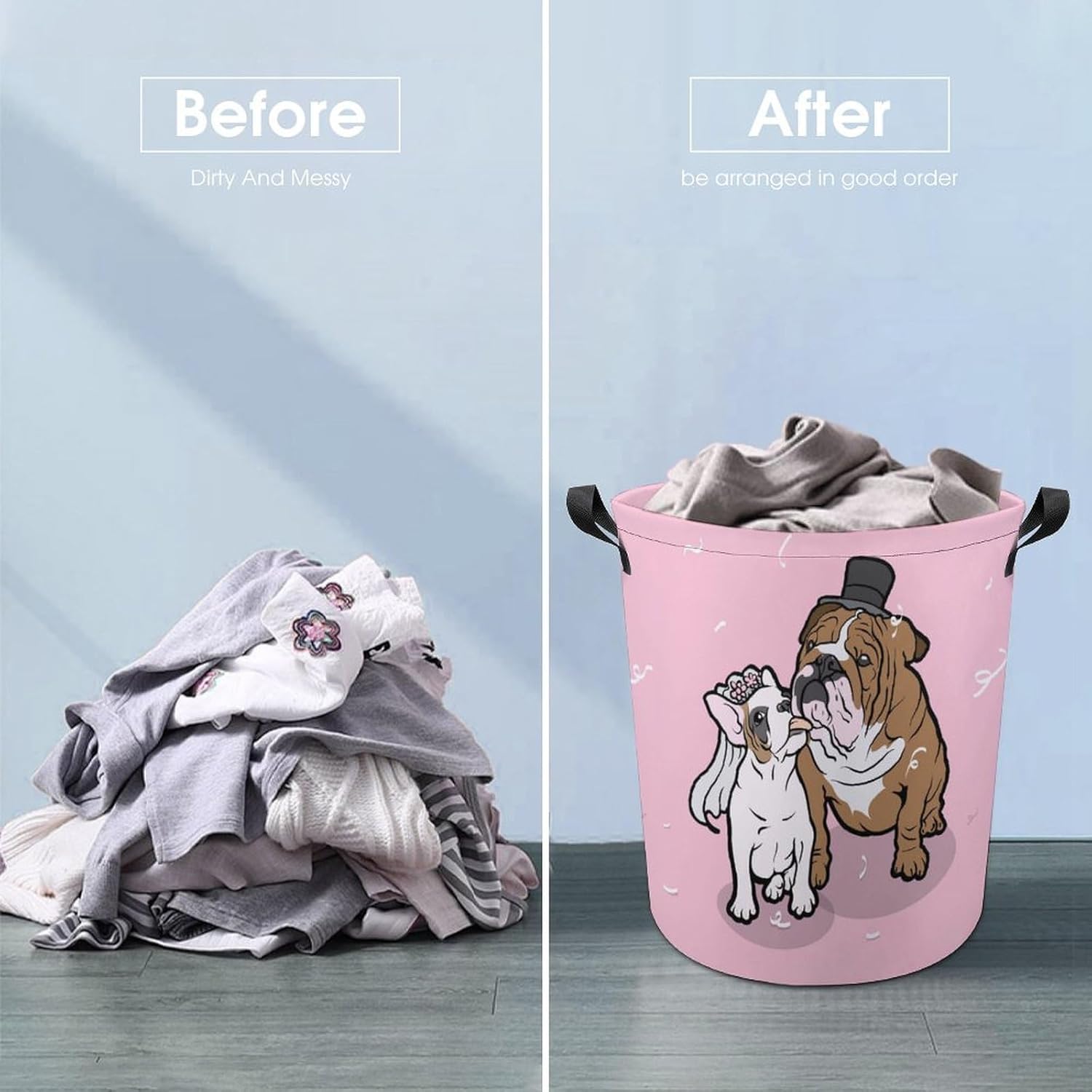 MeikoKo French Bulldog Couple Storage Basket