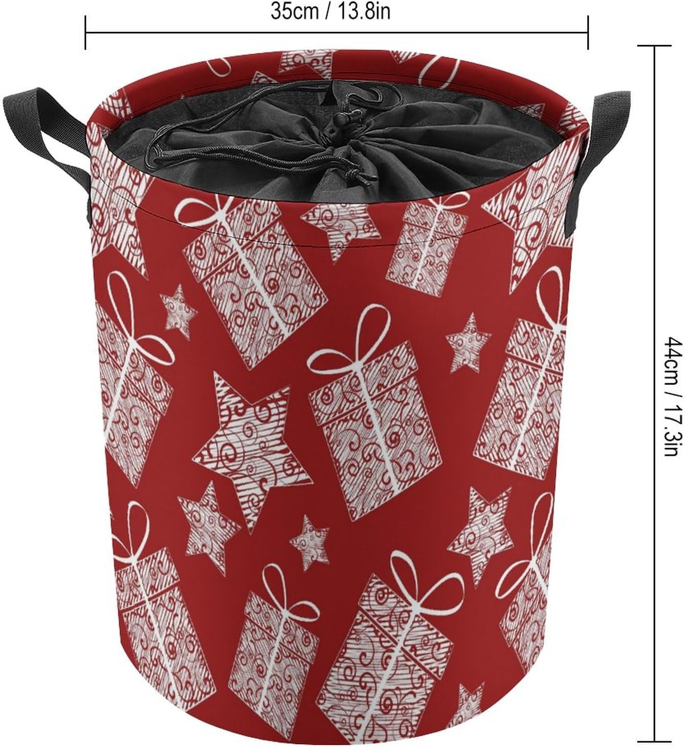 AFHYZY Christmas Laundry Hamper Large Collapsible Storage Basket with Handle - Red
