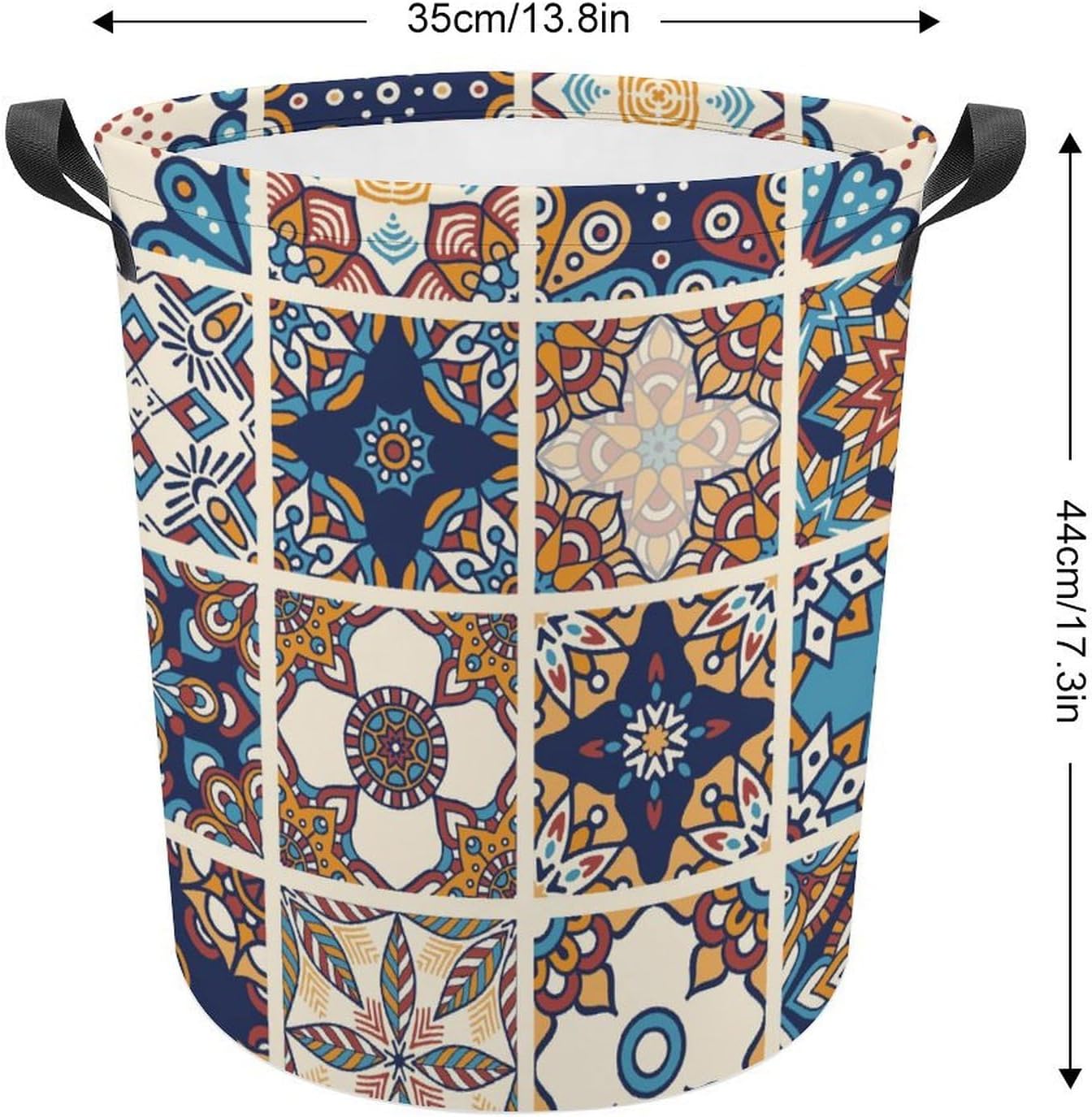 Tile Mandalas UniqueAbstract Collapsible Retro Laundry Basket