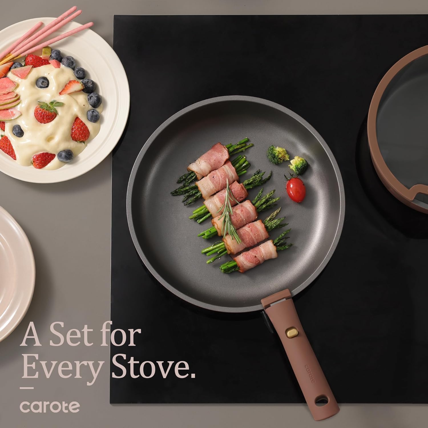 Sturdy Non-Stick Cookware Set for Easy Storage Use