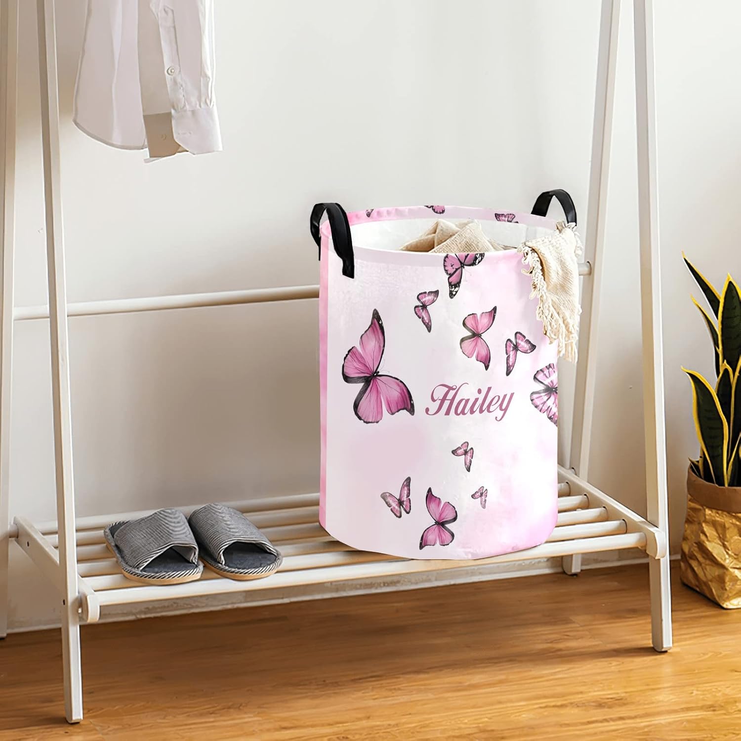 Personalized Travel Laundry Basket with Handle Waterproof Foldable for Home Bathroom Use