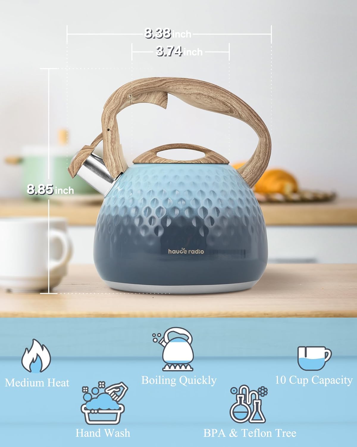 Hauce Radio Loud Whistle Tea Kettle 25QT