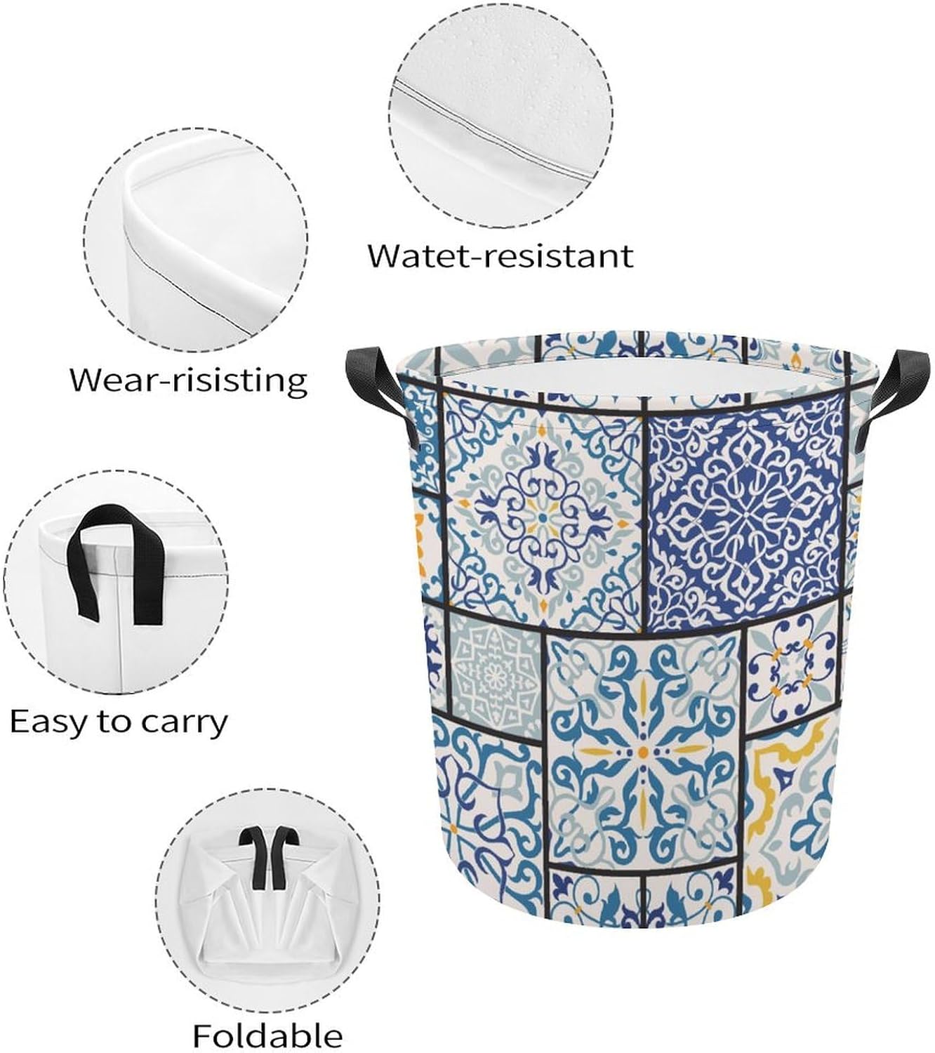 MEIKKO Retro Collapsible Laundry Hmpz with Handle