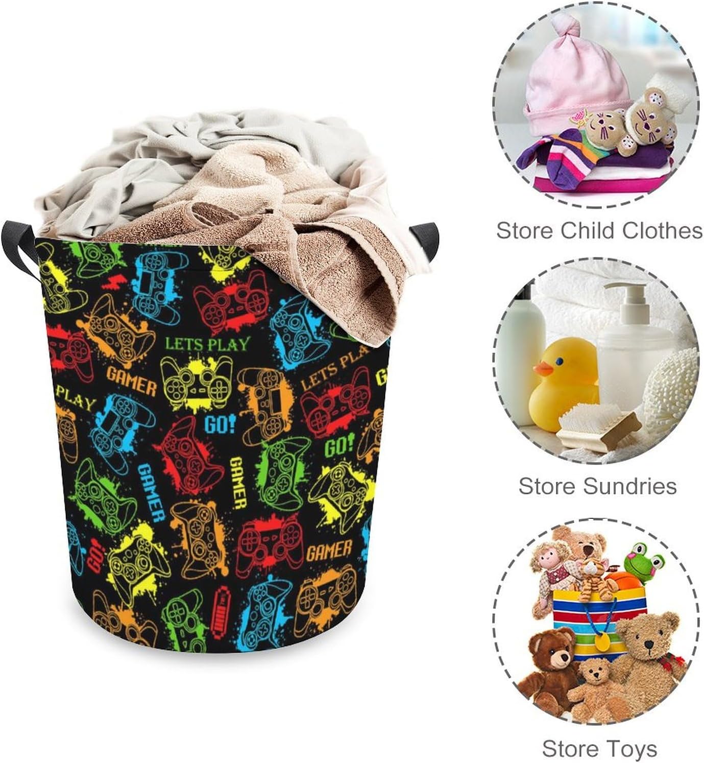 Game Theme Laundry Basket for Gamers