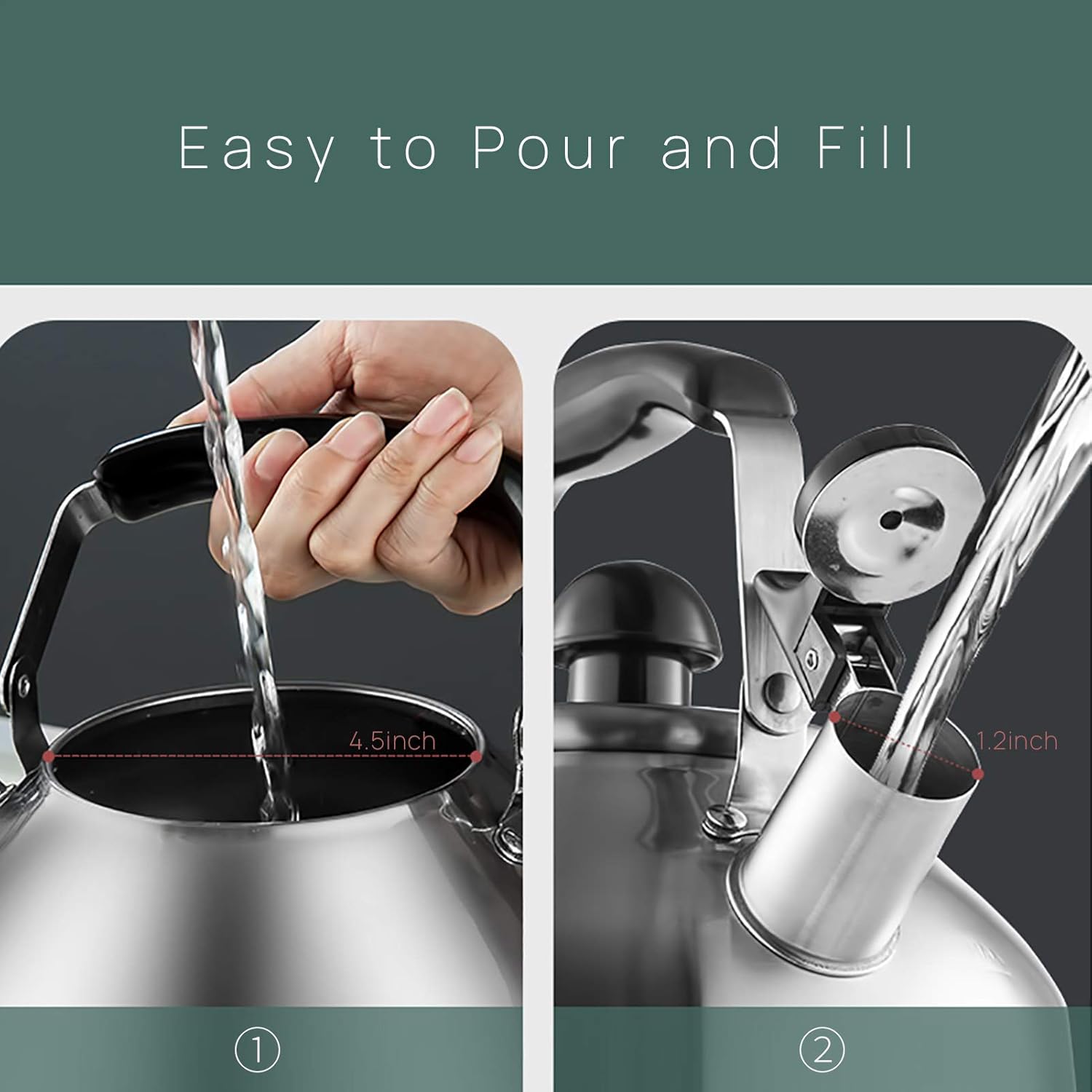 MAXCOOK Stainless Steel Whistling Tea Kettle Boiling Water