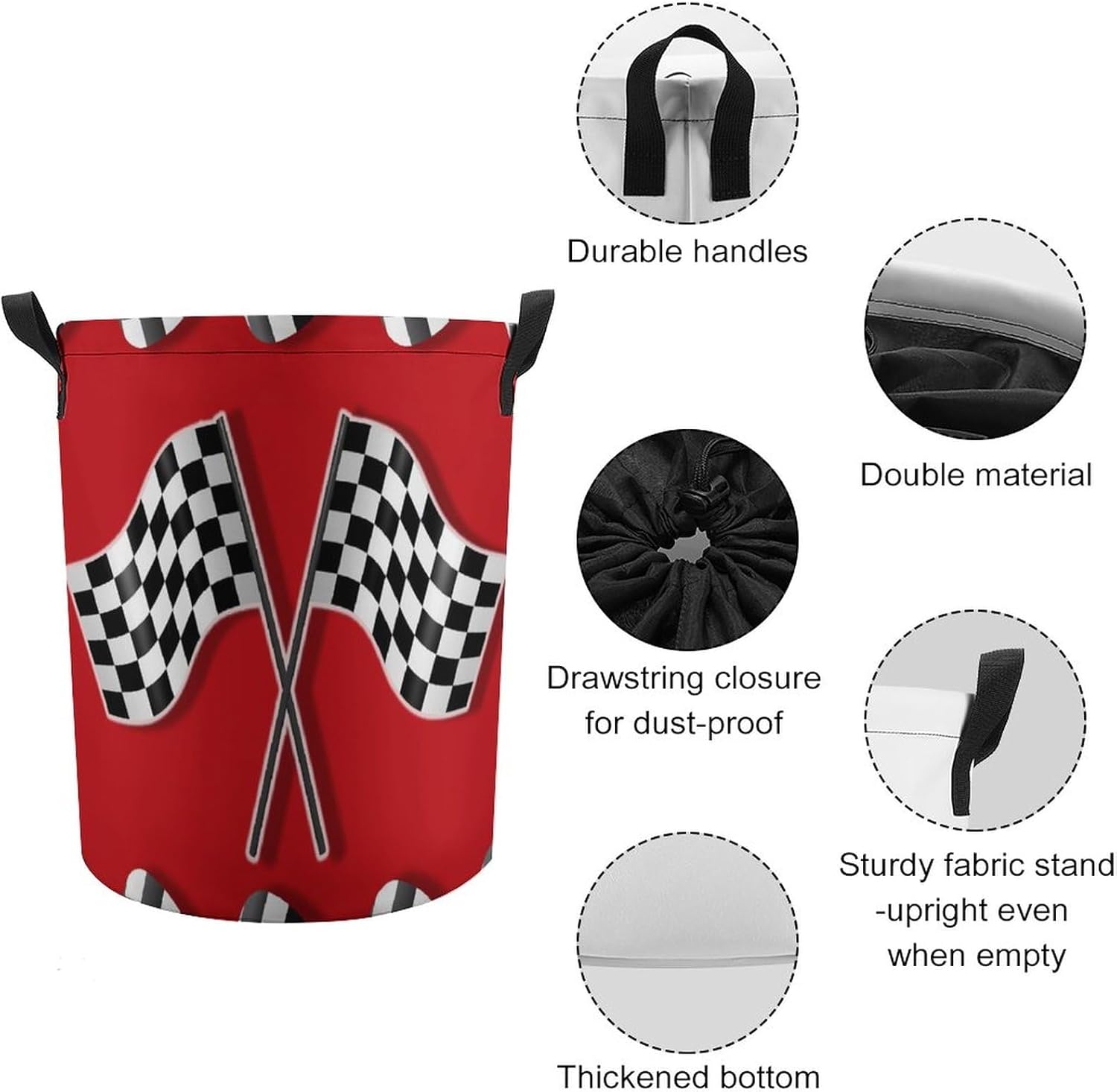 Fun Racecar Theme Laundry Hamper for Home or Travel Use