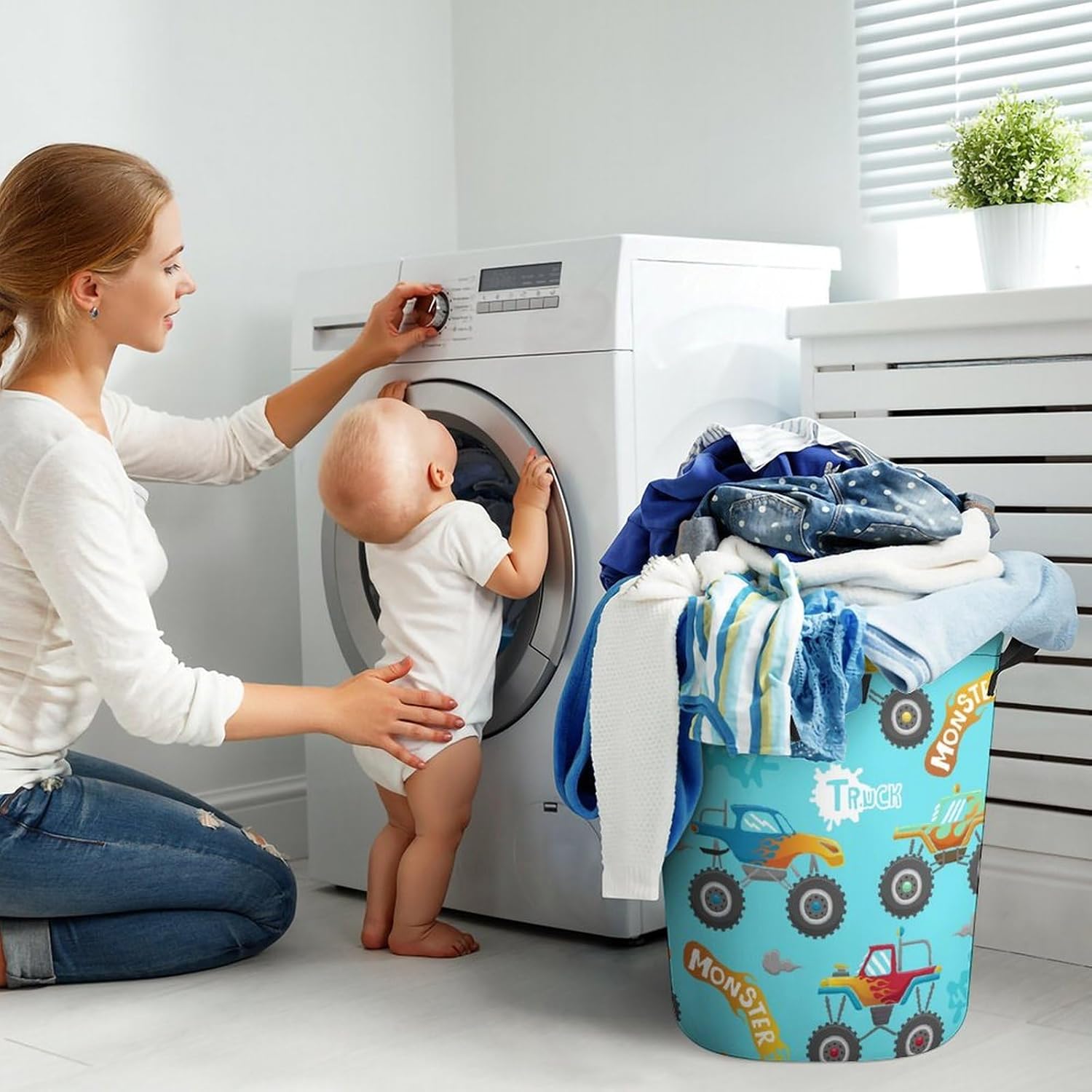 MEIKKOMonster Truck Cartoon Laundry Basket