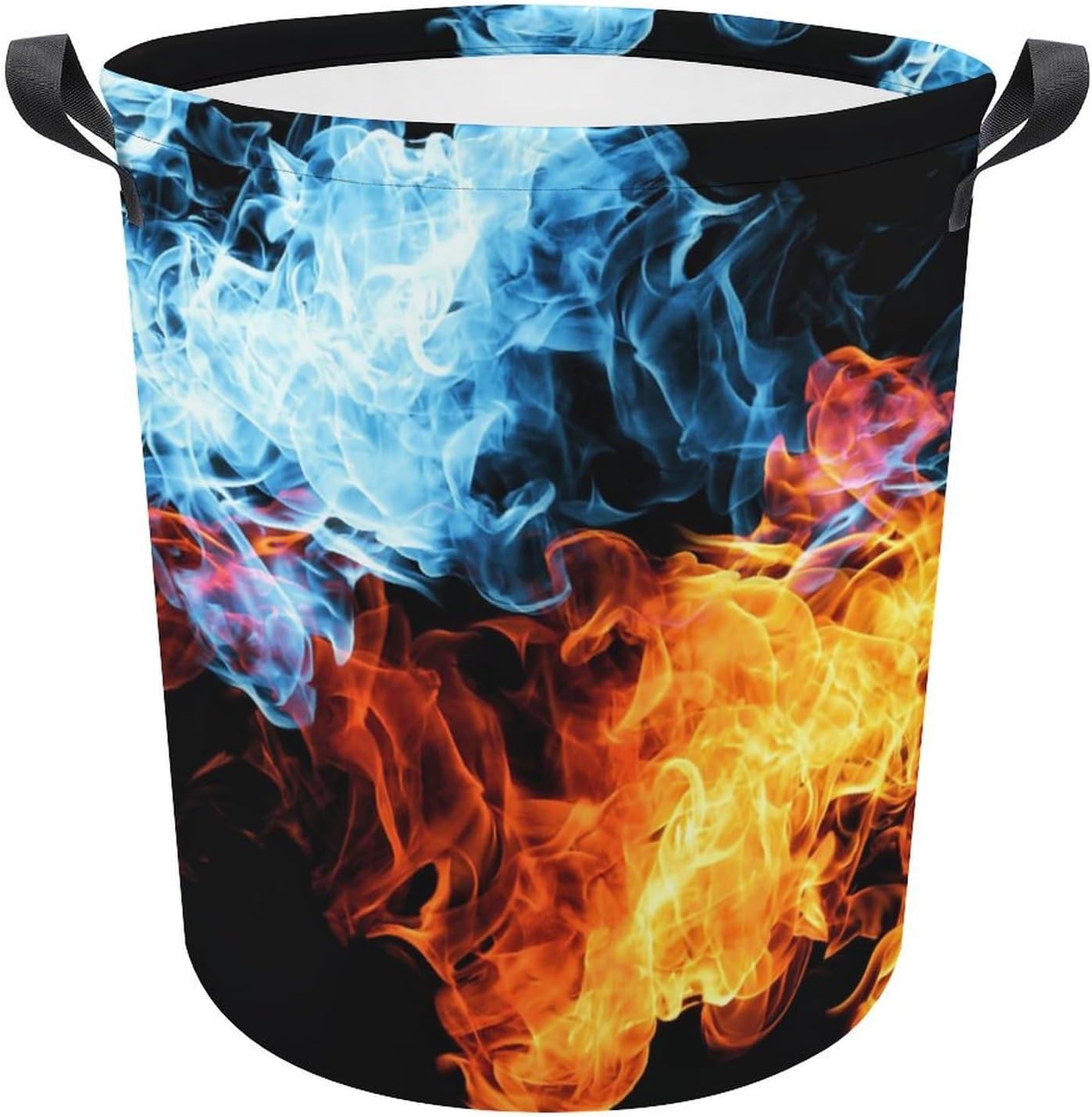 Red and Blue Fire Collapsible Laundry Hamper