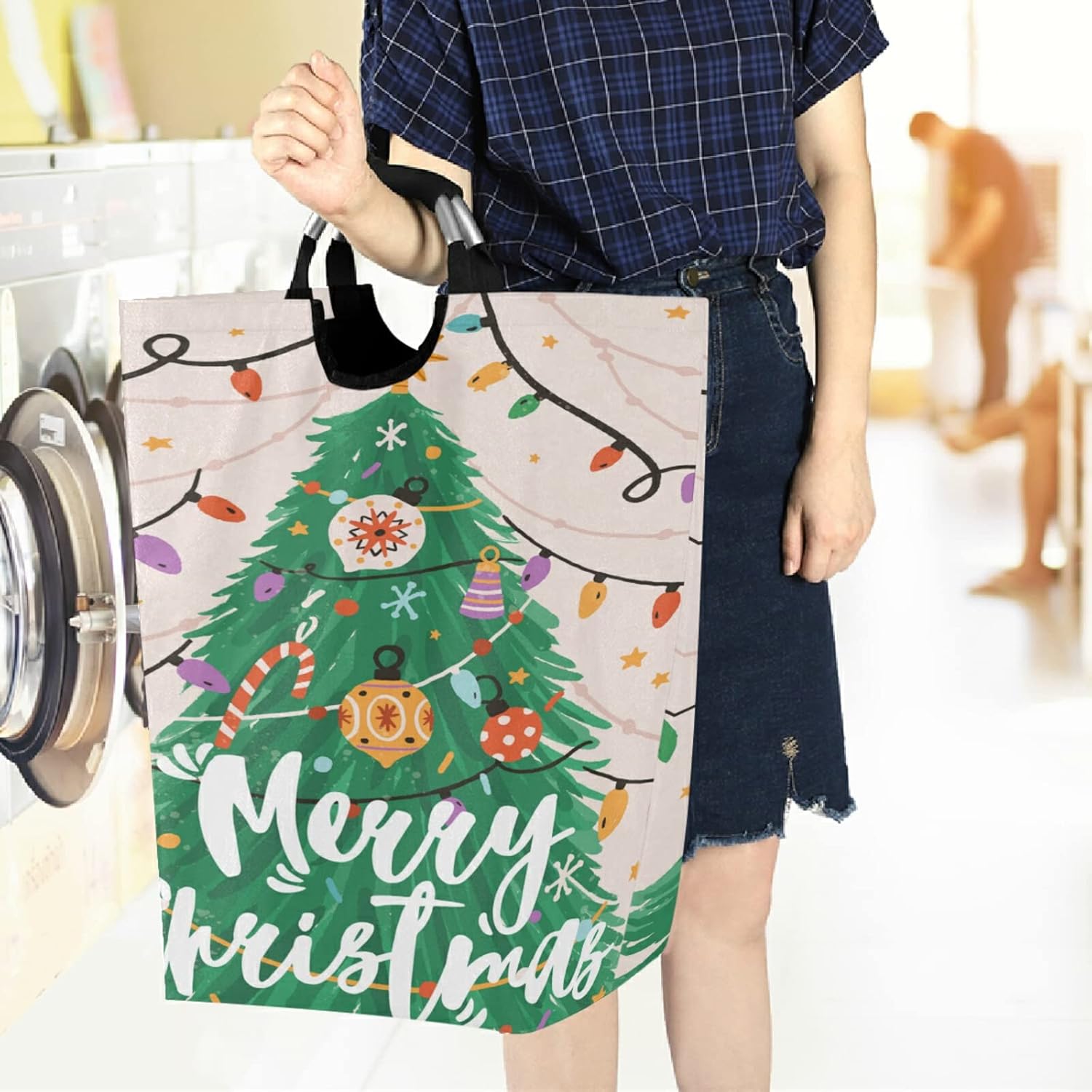 Merry Christmas Water-Resistant Oxford Cloth Storage Baskets