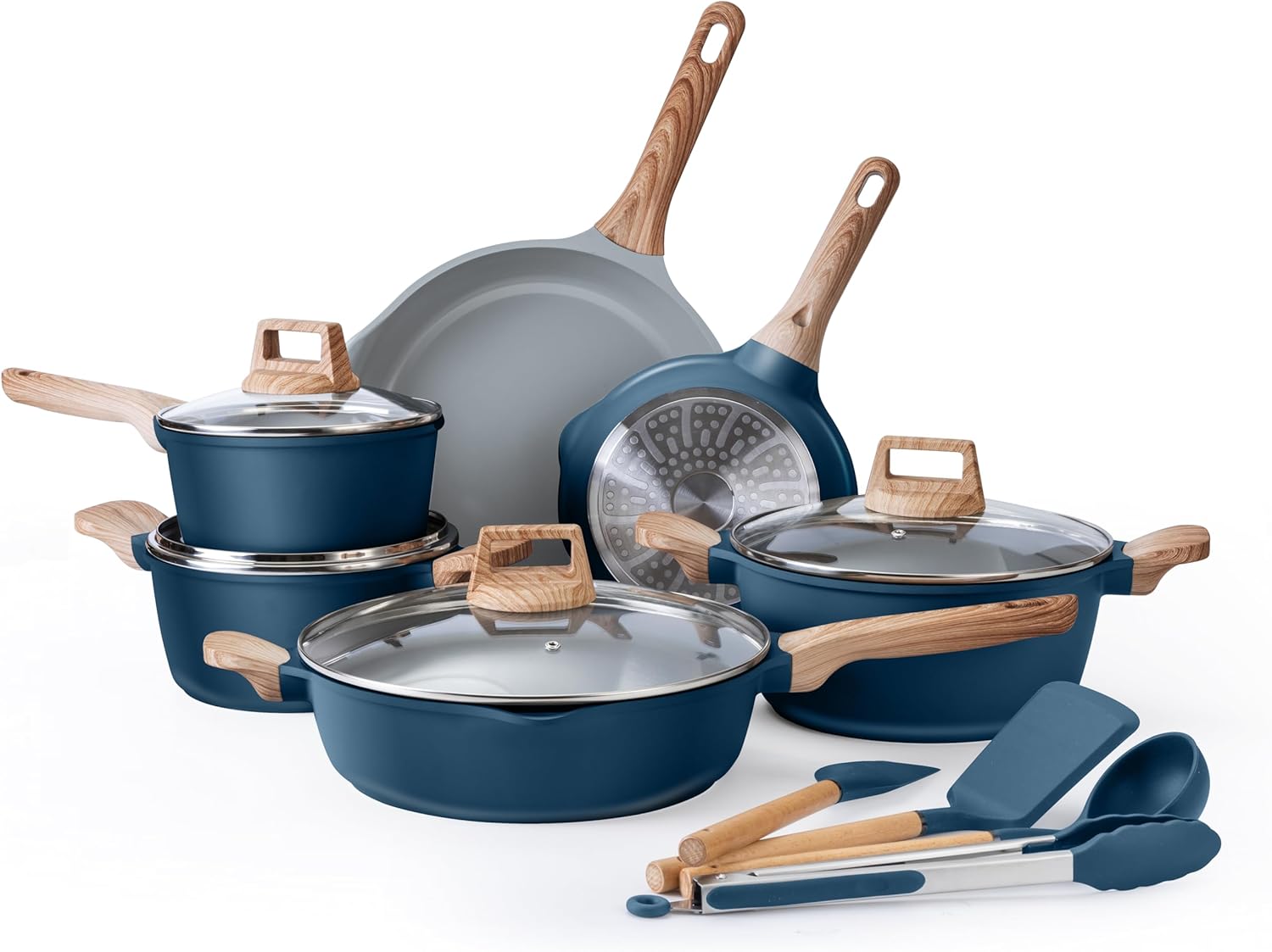 Country Kitchen Nonstick Pots and Pans Set 14-Piece