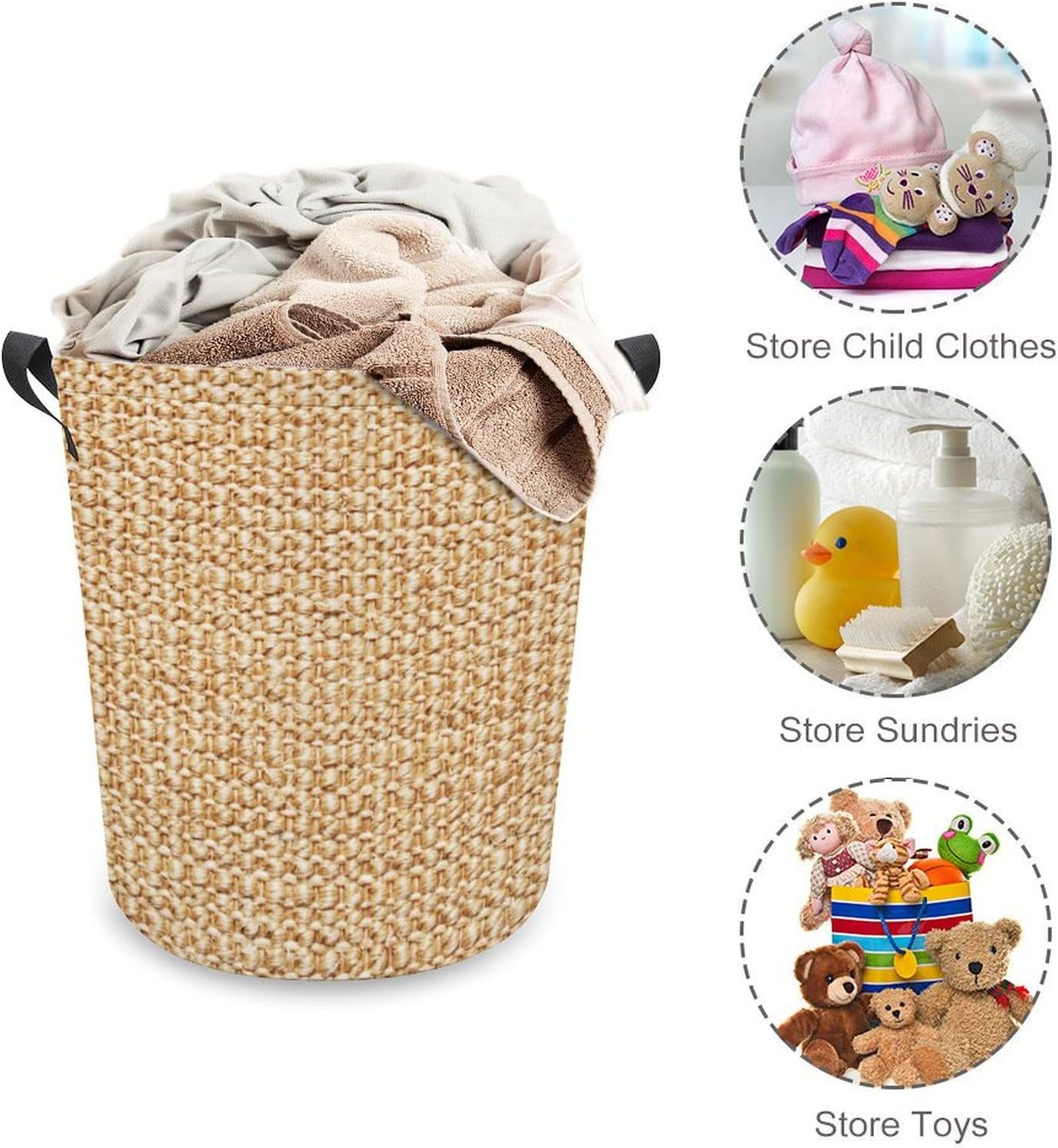 Wicker laundry hamper waterproof foldable for families
