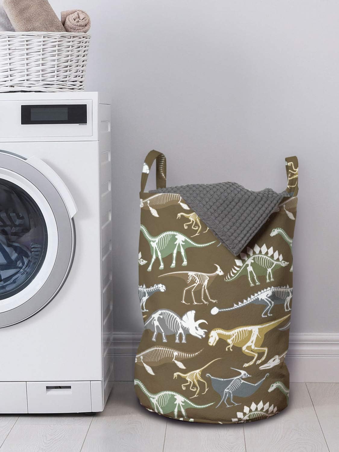 Dinosaur-Printed Laundry Basket