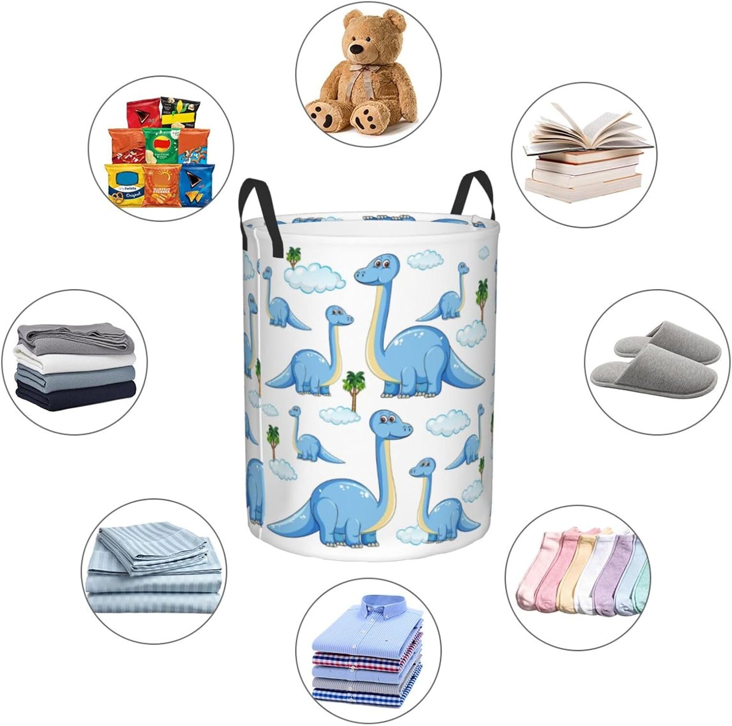 Dinosaur Laundry Hamper Collapsible with Handles
