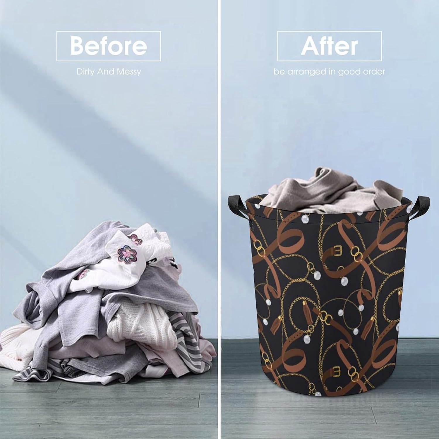 Meiko Gold Chains And Pendants Laundry Hamper Waterproof Unique Design