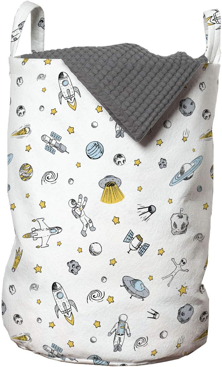 Ambesonne Spaceship Laundry Bag Doodle Style for Space Explorers