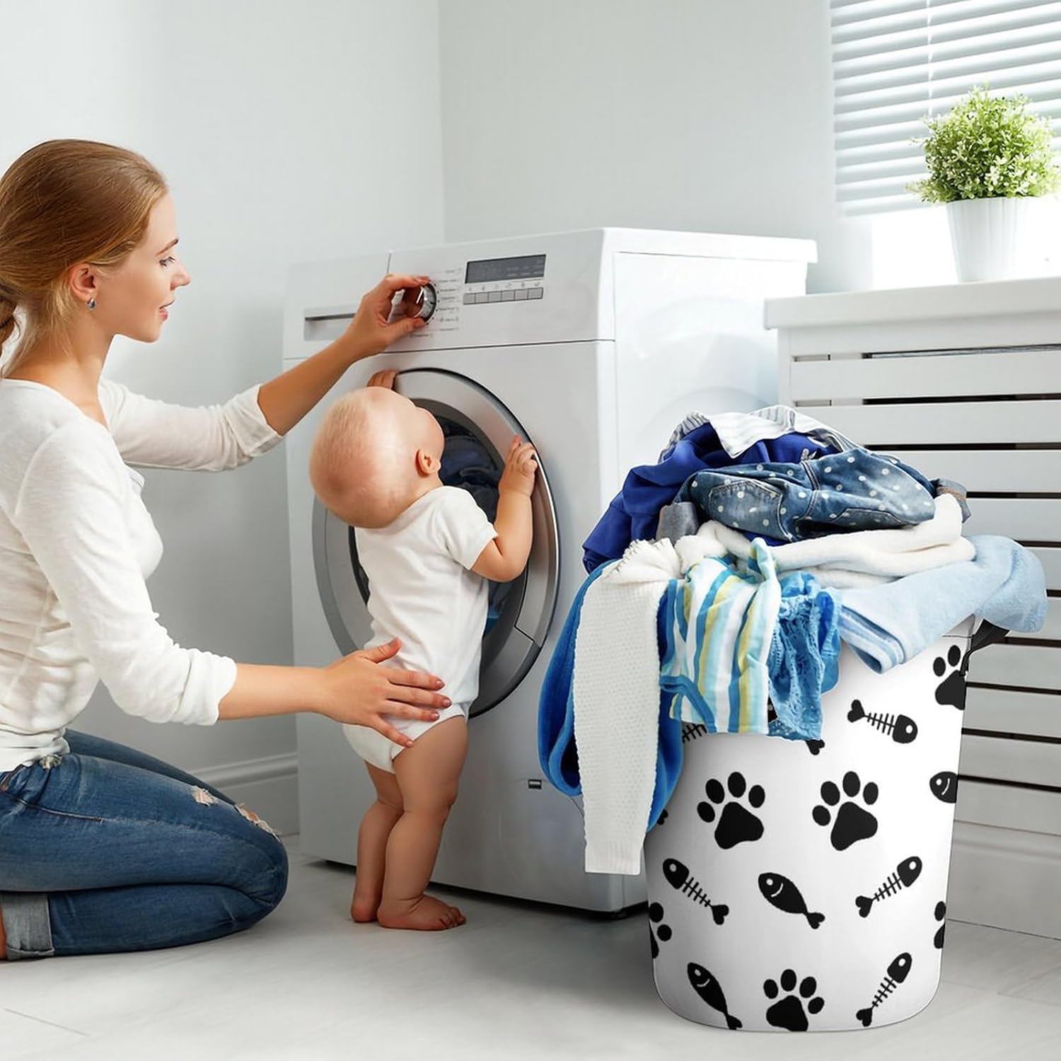 Water-Resistant Collapsible Laundry Basket for Families Students
